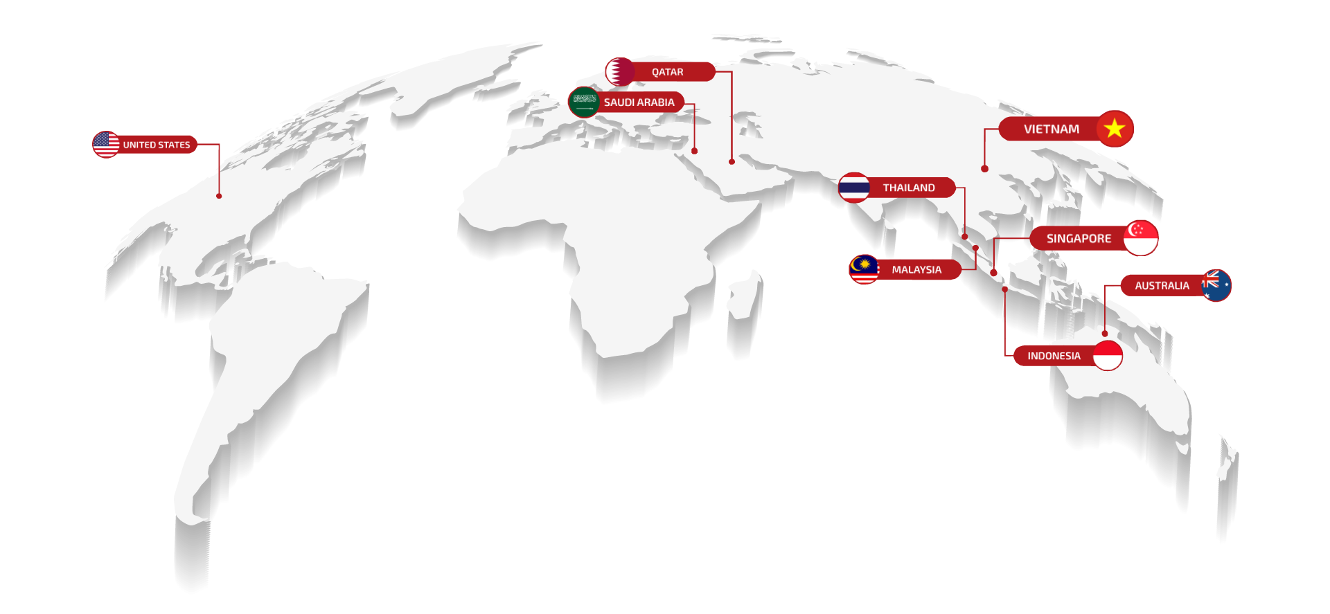 Map displaying global locations of Kexxel-bpo